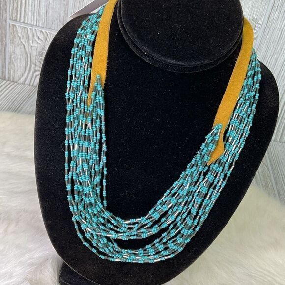 Free Bird Jewelry - New Free Bird Peyote Stone Gemstones Sterling Silver Necklace Multi Layered